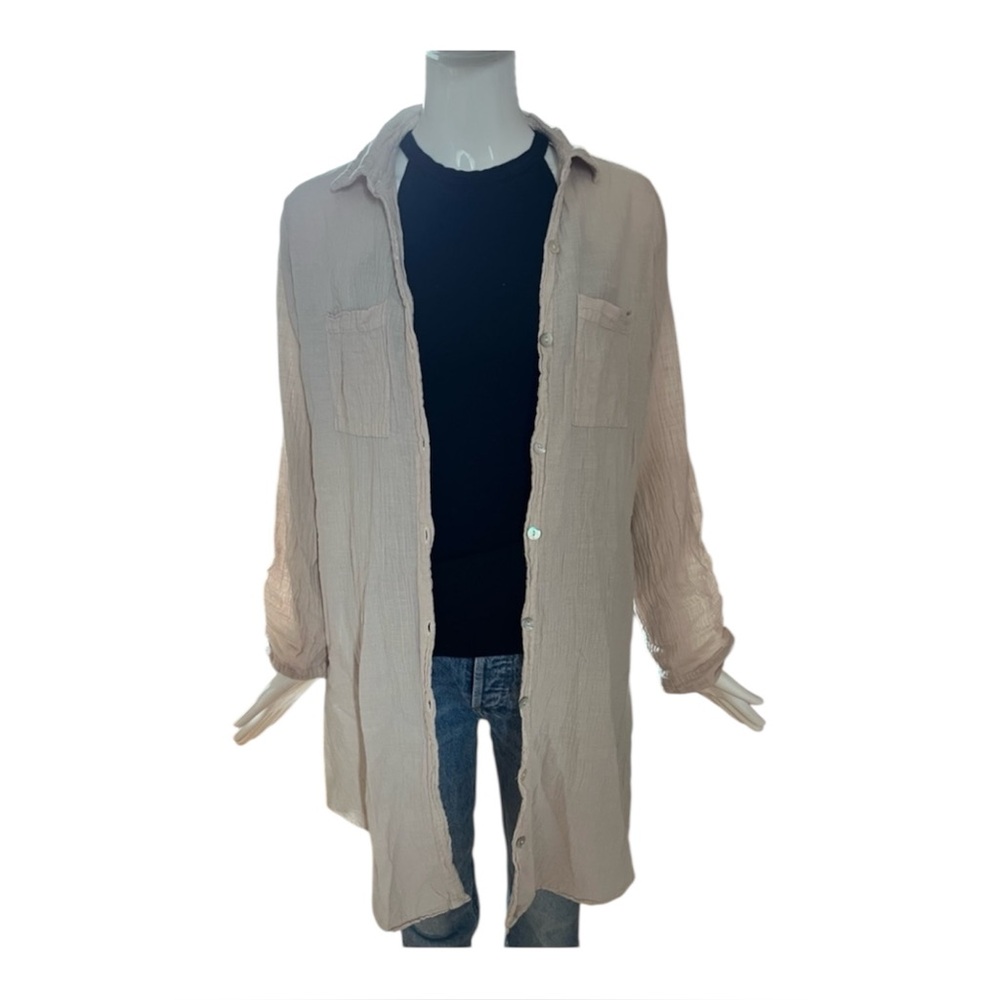 Women's Beige Button-Up Shirt